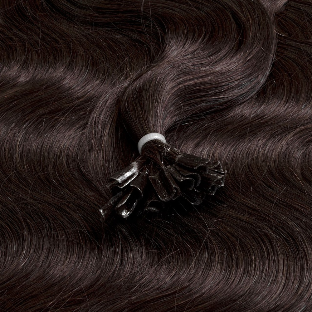 hair2heart Extensions à chaud Bonding Premium cheveux naturels #2 Marron foncé 0.5g extensions