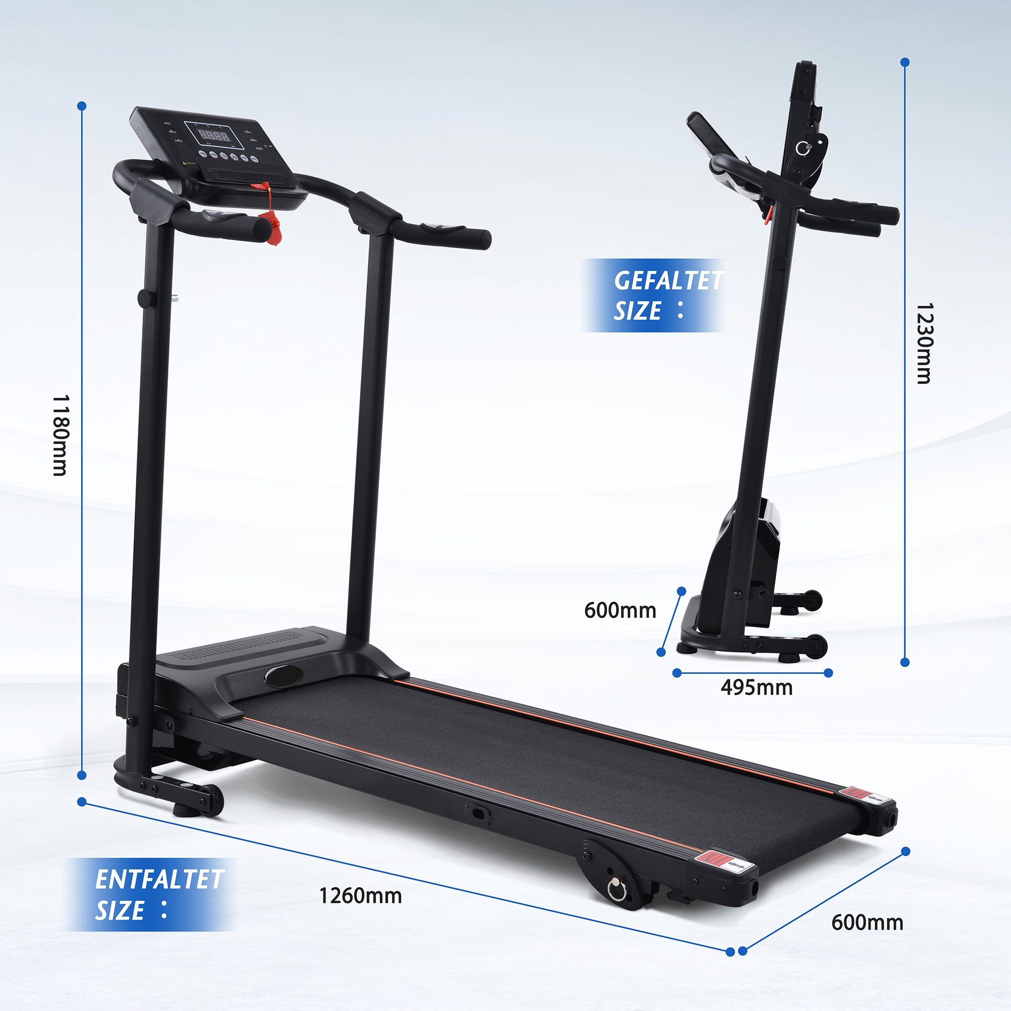 Mould King Laufband Faltbares Laufband,Einstellbarer Trainingsintensität+Handyhalterung