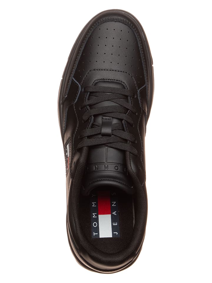 Tommy Hilfiger Shoes Leder-Sneakers in Schwarz günstig kaufen 40