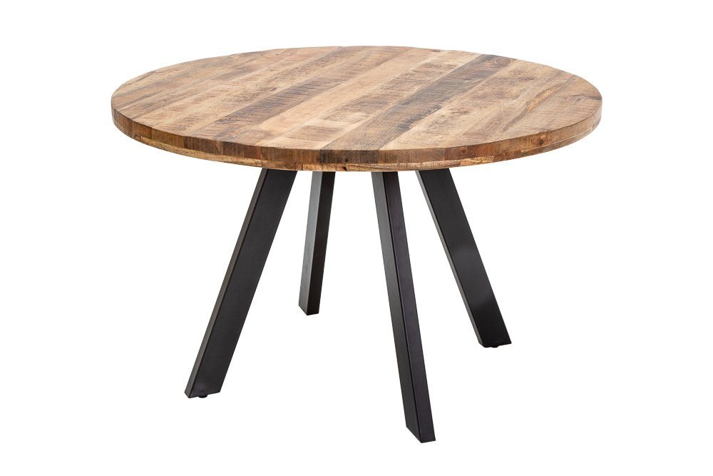 riess-ambiente Esstisch IRON CRAFT 120cm natur, Küchentisch · Massivholz · rund · Mangoholz