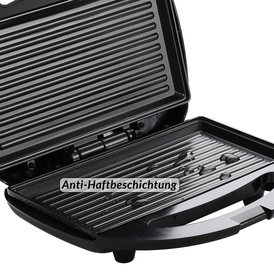 Monzana Kontaktgrill 3in1 Schwarz/Silber 800W