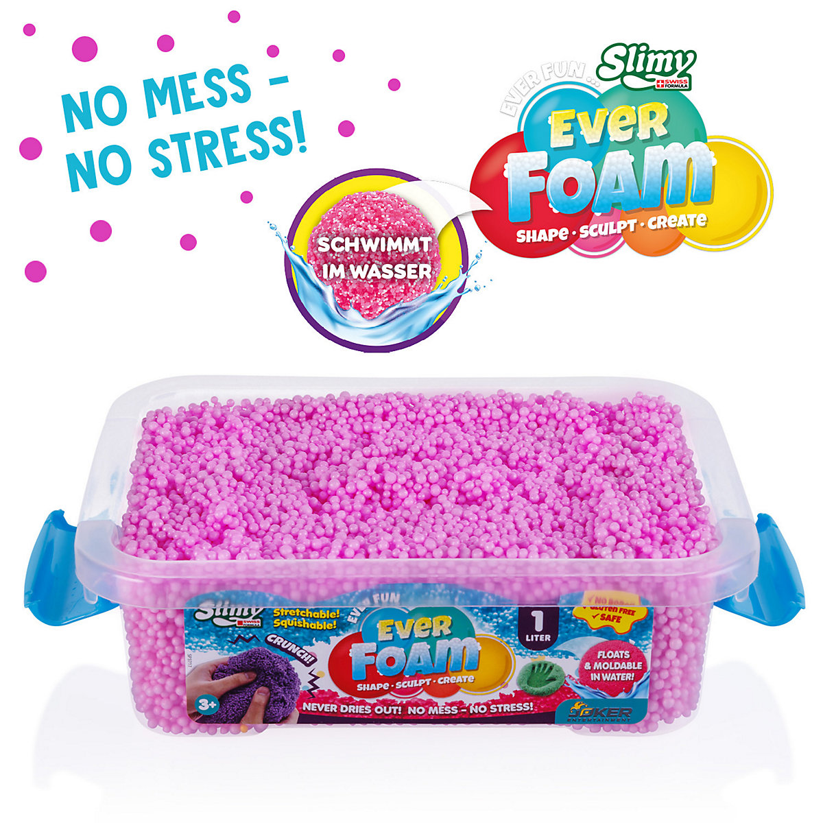 SLIMY Ever Foam - 1 Liter ultimativ sensorische original Slimy Wolkenschleim Spielmasse, die niemals trocknet!