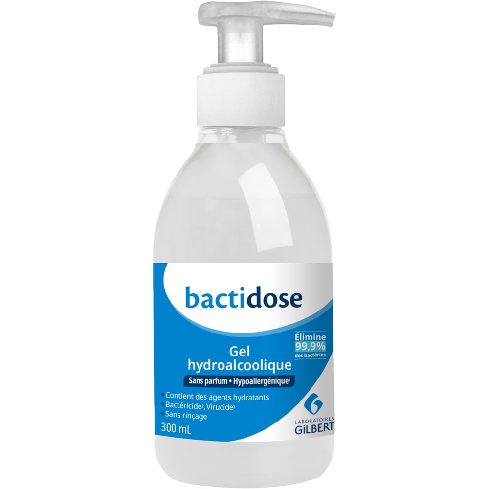 bactidose Gel hydro 300 mL Non parfumé Gel Hydroalcoolique