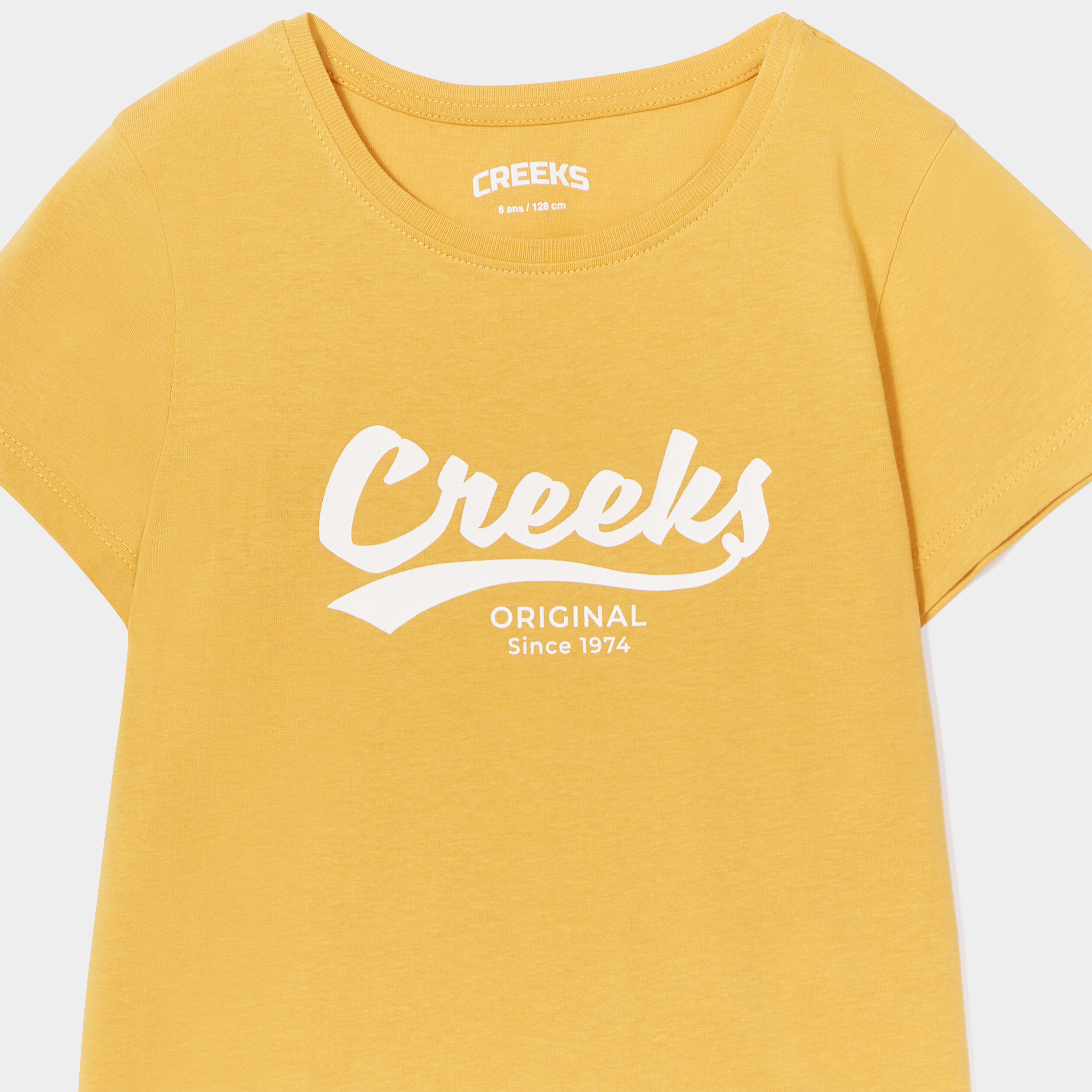 T-shirt manches courtes Creeks jaune moutarde fille | La Halle