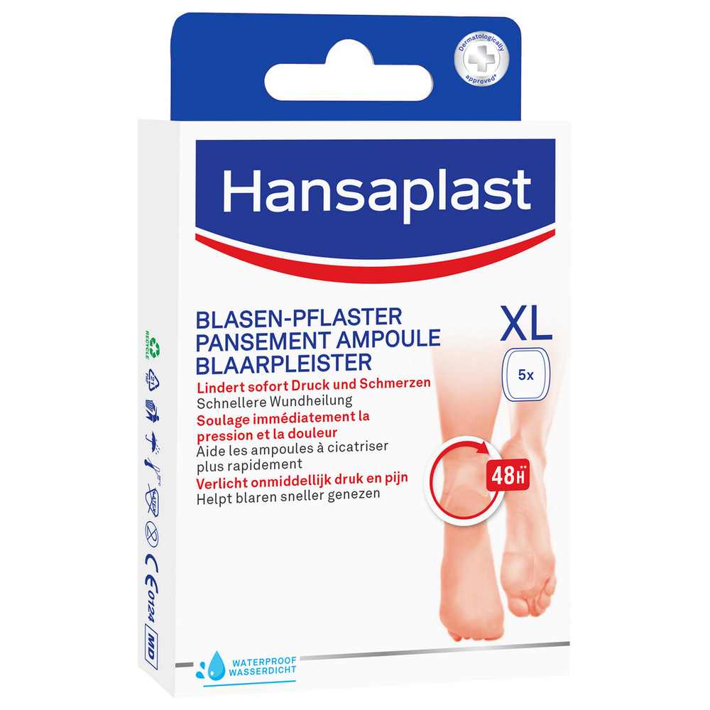 hansaplast Pansements Ampoules Hydrocolloïdes XL Bandage, pansement, sparadrap