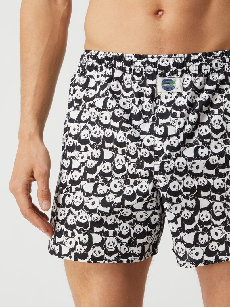 Boxershorts aus Baumwolle mit Allover-Muster in schwarz
