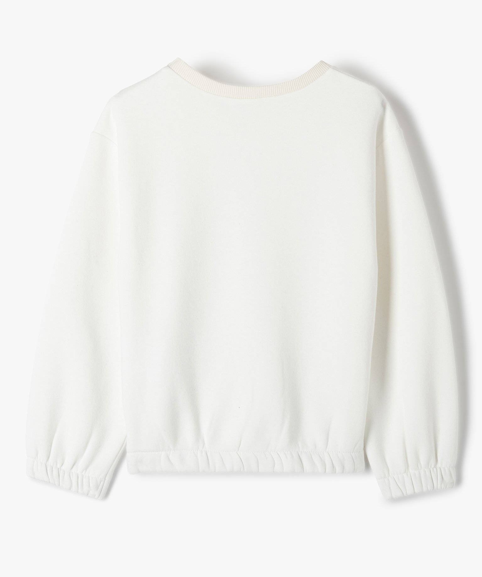 Sweat fille à motif fantaisie ecru | GEMO