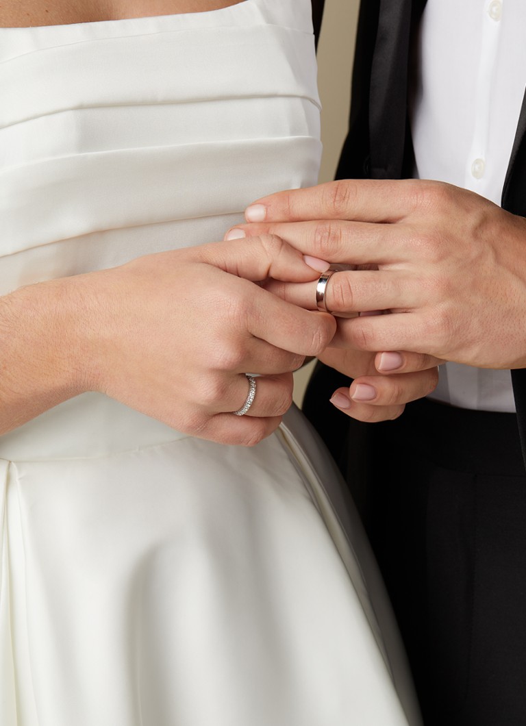 Diamond Point Witgouden Wedding Ring