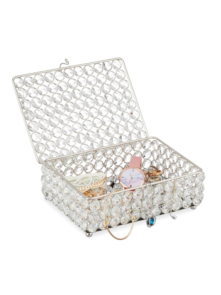 relaxdays Schmuckdose in Silber günstig kaufen onesize