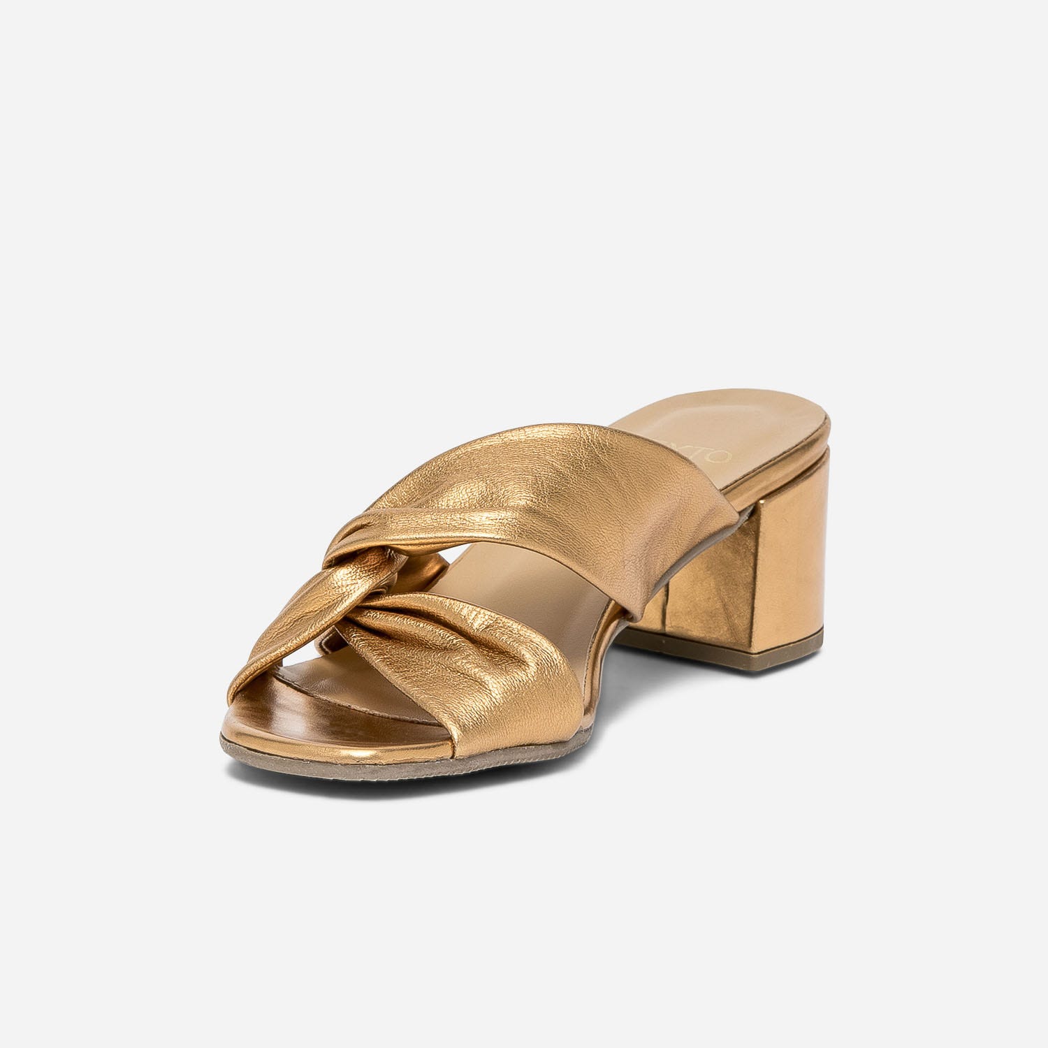 Mule TEXTO cuivrée en cuir à brides souples