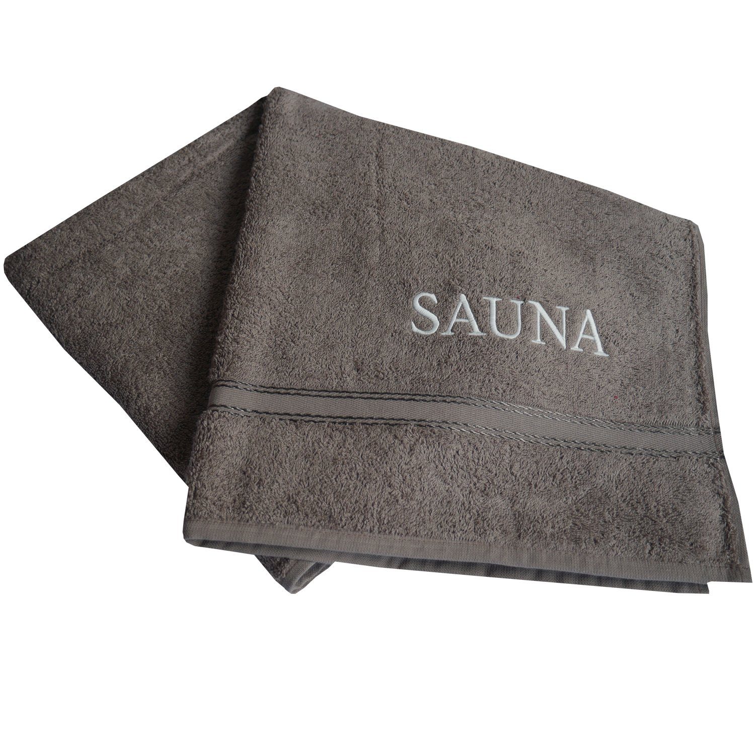 framsohn frottier Saunatuch framsohn Walkfrottier- Saunatuch mit Stick 'SAUNA' 67 x 200 cm, (1-St)