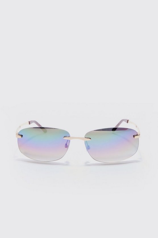 Eckige rahmenlose Sonnenbrille