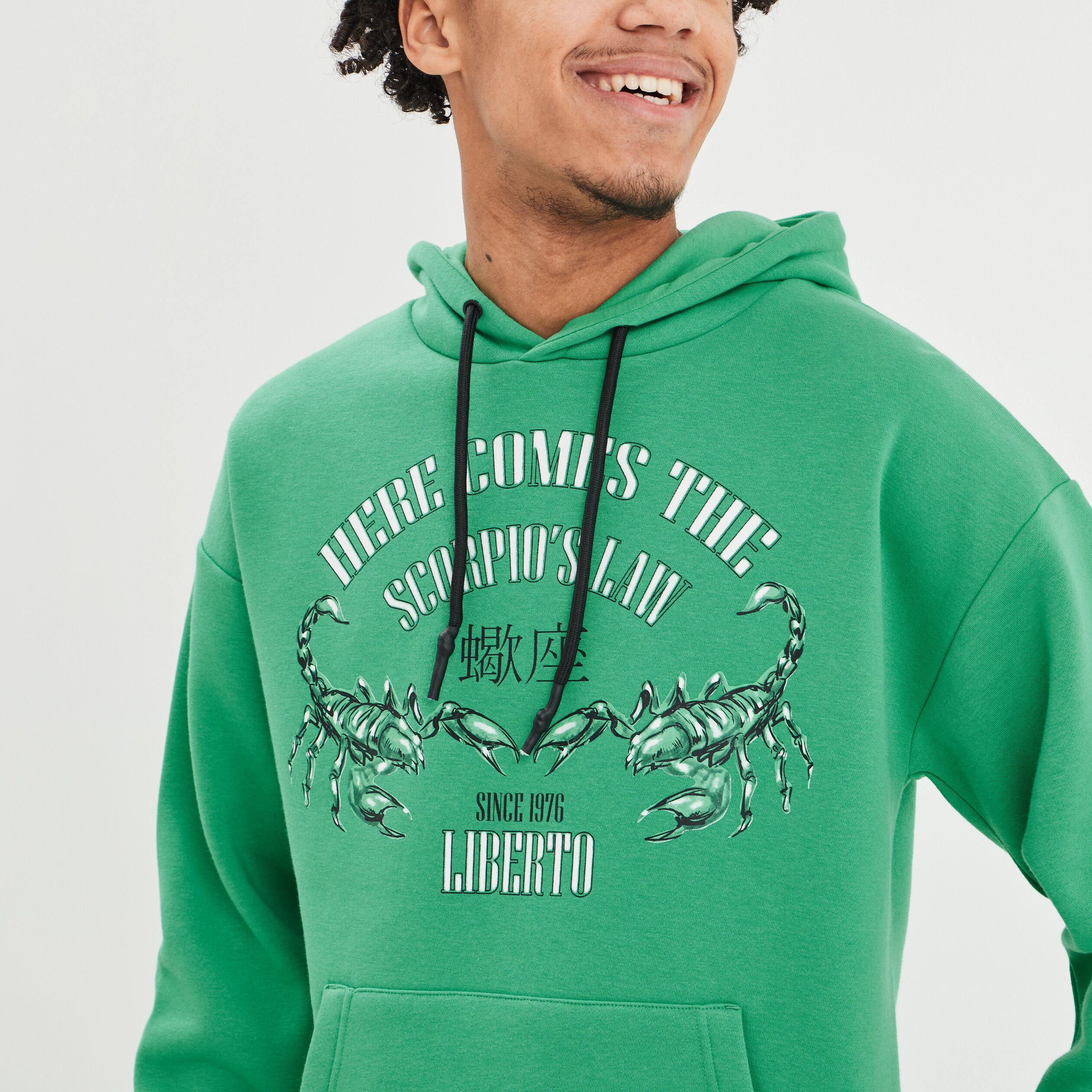 Sweat à capuche hoodie vert homme | La Halle
