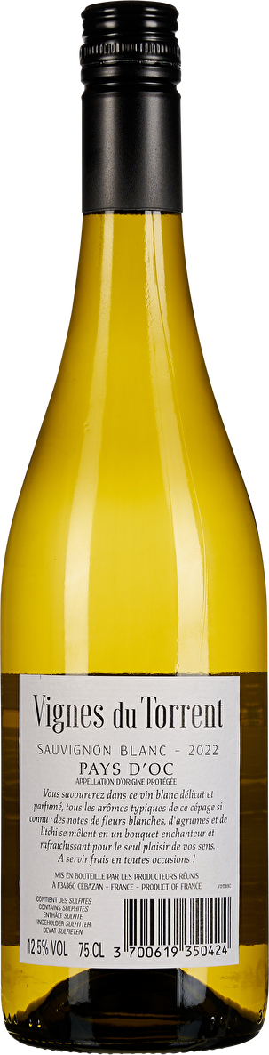 Les Producteurs Réunis Vignes du Torrent Sauvignon Blanc Pays d’Oc 2022