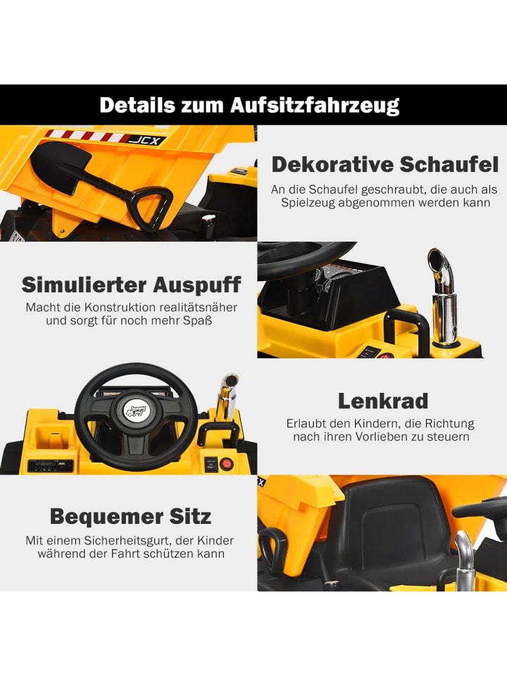 COSTWAY 12V Traktor von 3-8 Jahren in Gelb günstig kaufen 102 cm