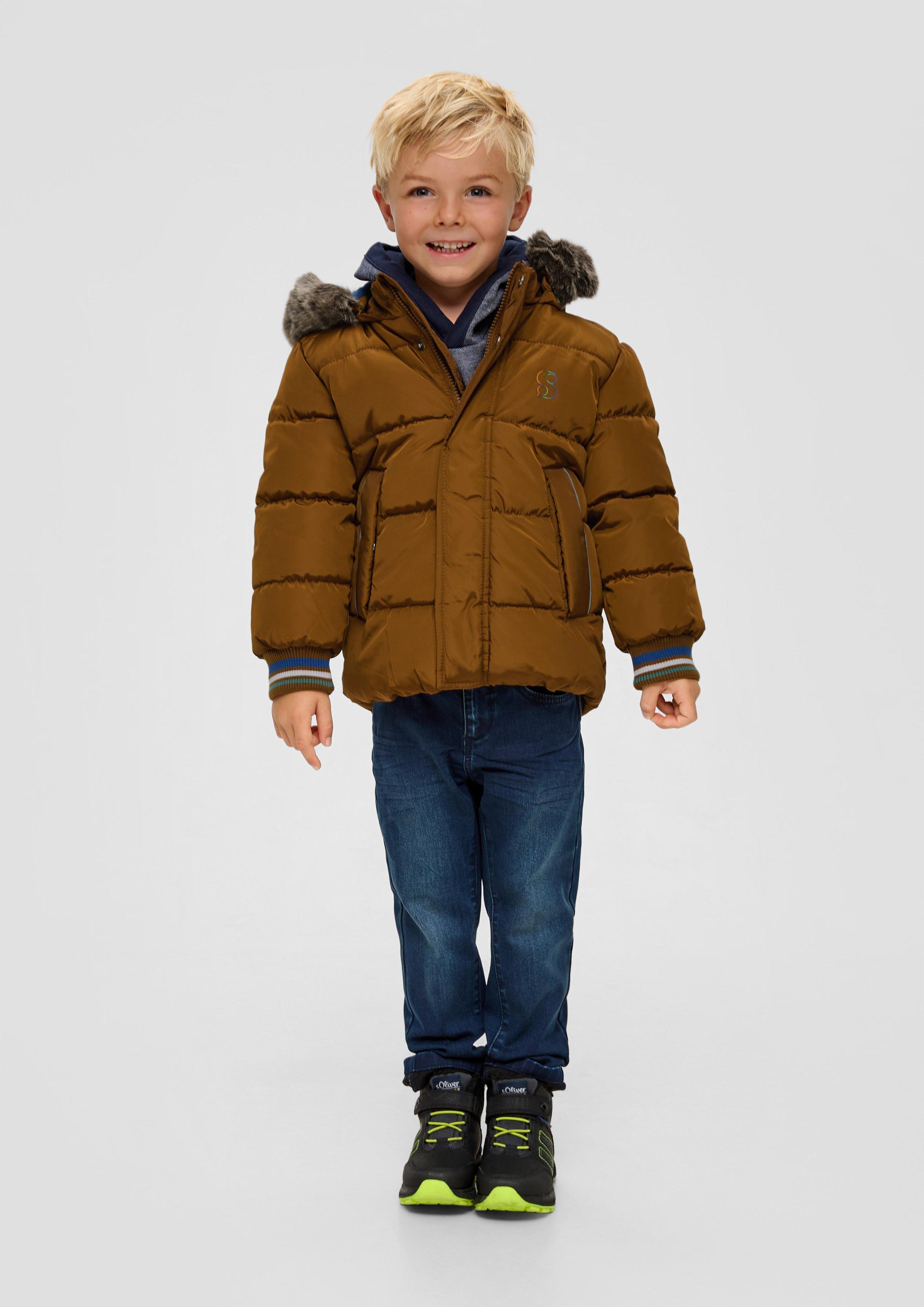 Steppjacke mit abnehmbarem Kunstfell  2132278-8743