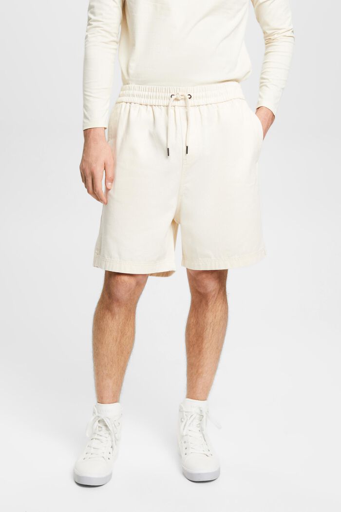 Shorts aus reiner Baumwolle mit Print hinten