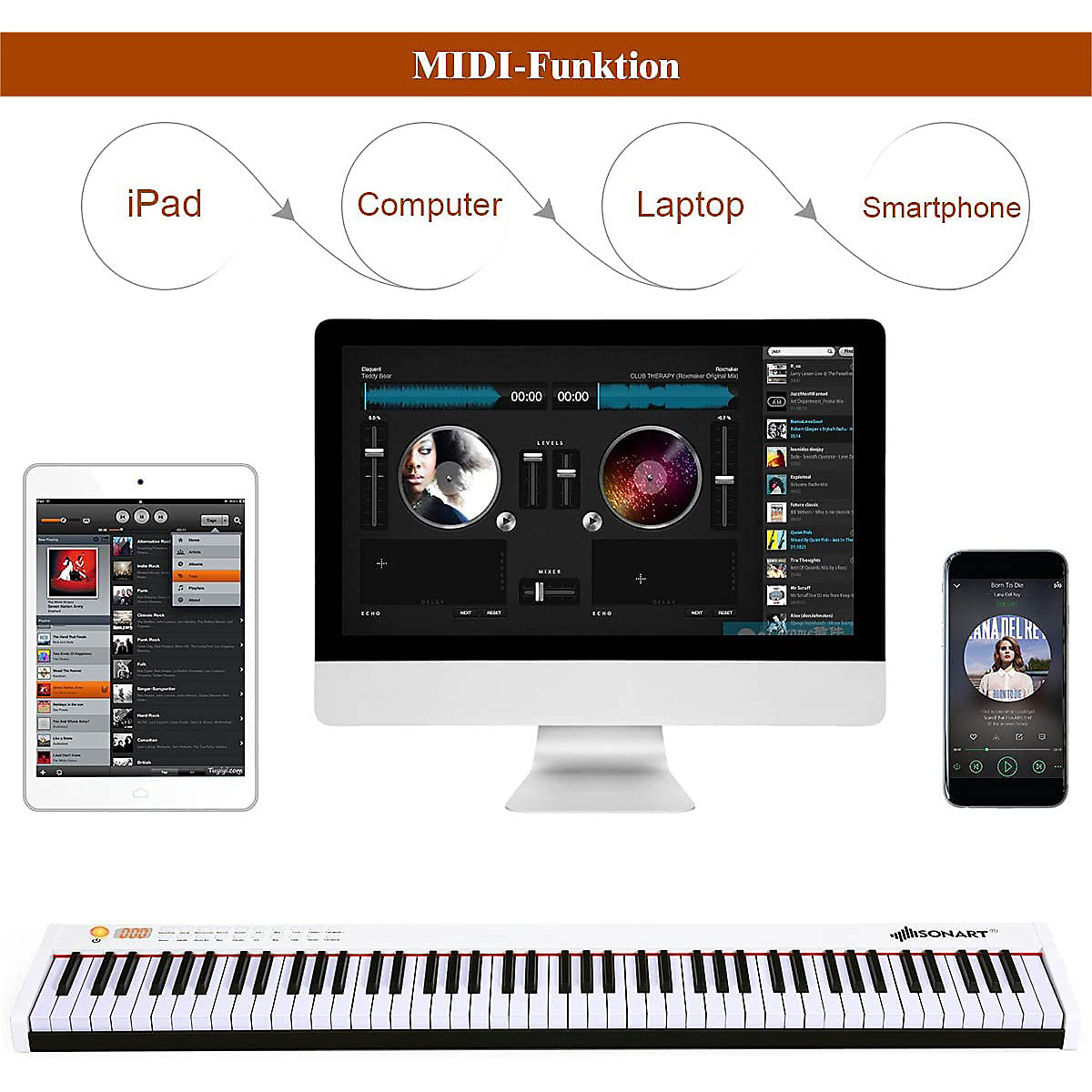 Keyboard 88 Tastatur mit Pedal&Tragetasche