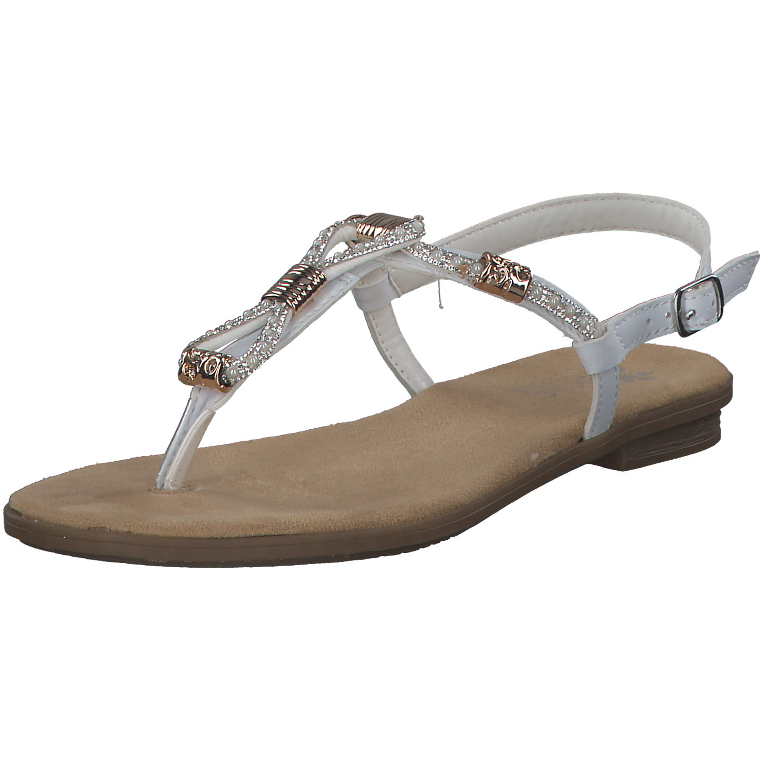Rieker 64271, T-Steg-Sandalen, Damen, WEISS