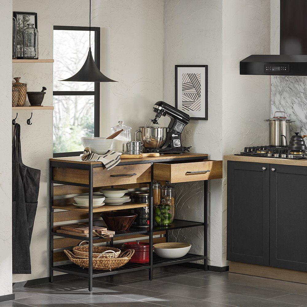 SoBuy Küchenbuffet FSB85 Sideboard mit Schublade und Ablagen Kommode Küchenschrank Flurschrank