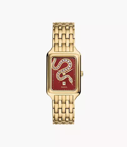 Fossil Uhr Raquel 3-Zeiger-Werk Datum Edelstahl goldfarben