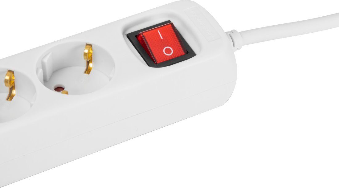 Hama Mehrfachsteckdose, 6-fach, Steckerleiste mit Schalter, 3 m Kabel Steckdosenleiste 6-fach (Kabellänge 3 m)