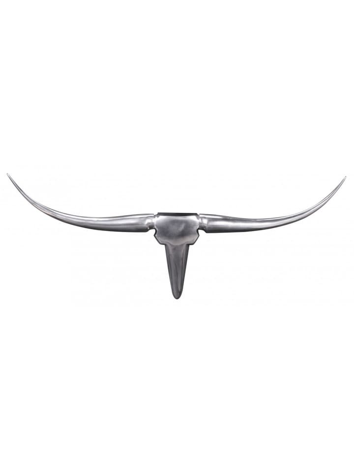 KADIMA DESIGN Bull Geweih, stilvolle Wanddekoration aus Aluminium, elegantes Zuhause in Silber günstig kaufen