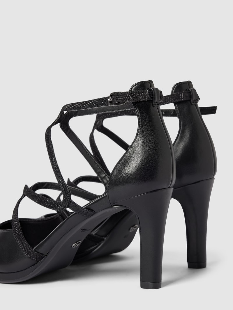 Pumps mit Riemchen in schwarz