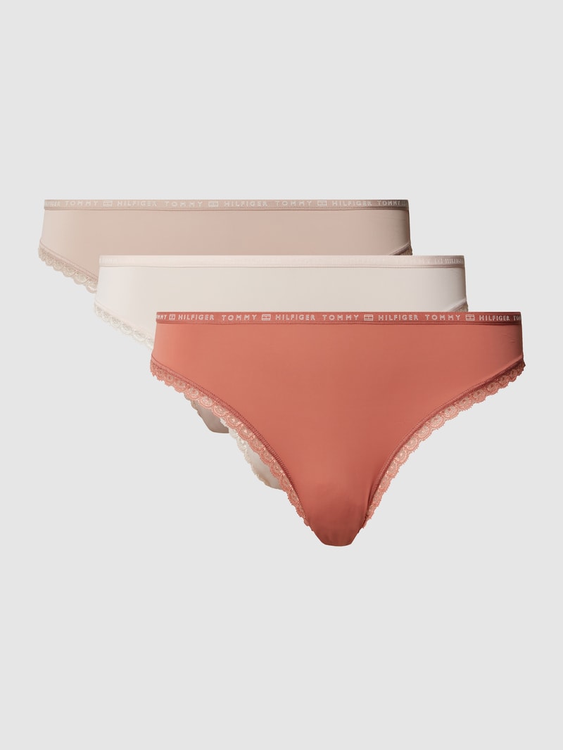 Slip mit Logo-Bund im 3er-Pack in rosé