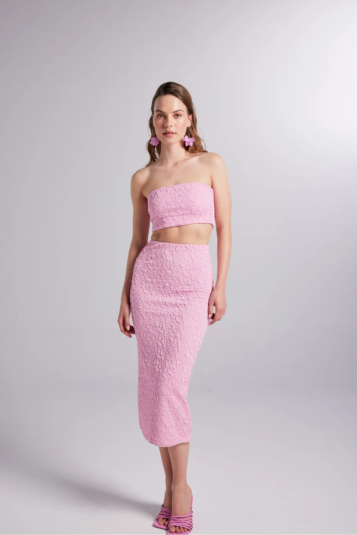 HOLLY LOLLY  Seersucker Rock Bustier Cushy Set Rosa