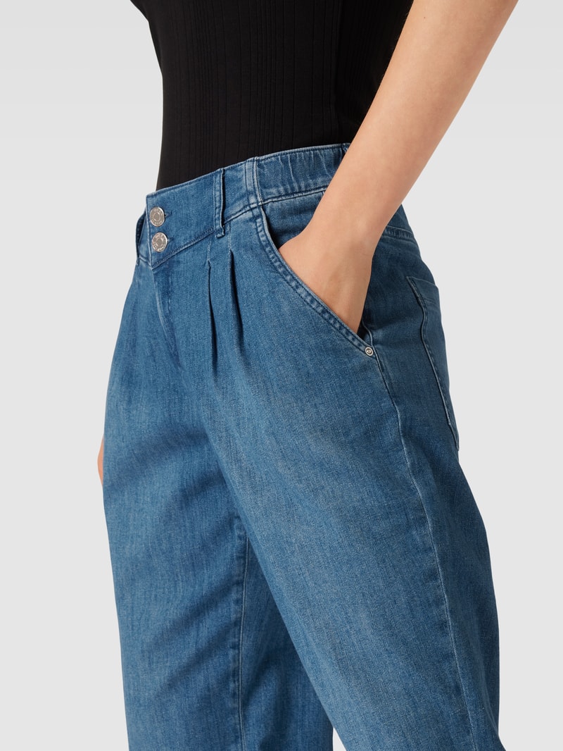 Jeans mit Label-Details Modell 'MAINE' in dunkelblau