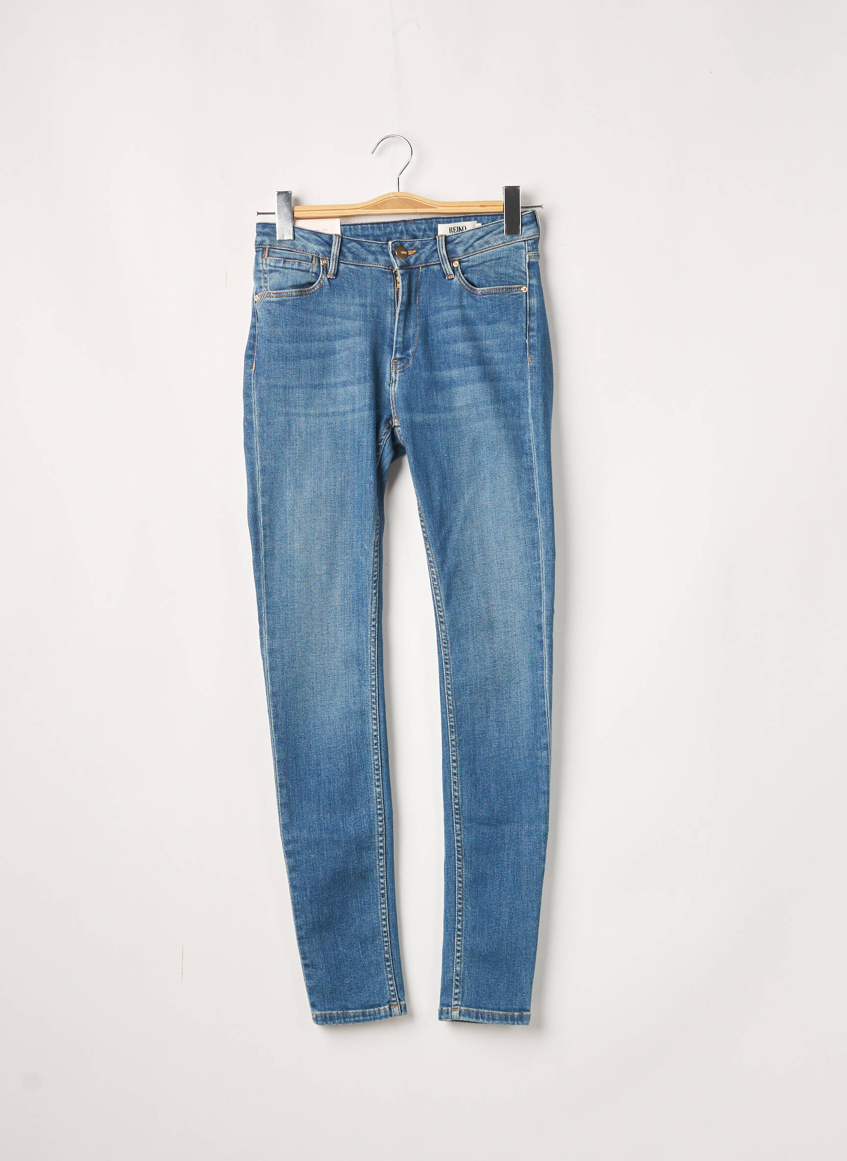 Reiko Jeans Coupe Slim Femme couleur bleu