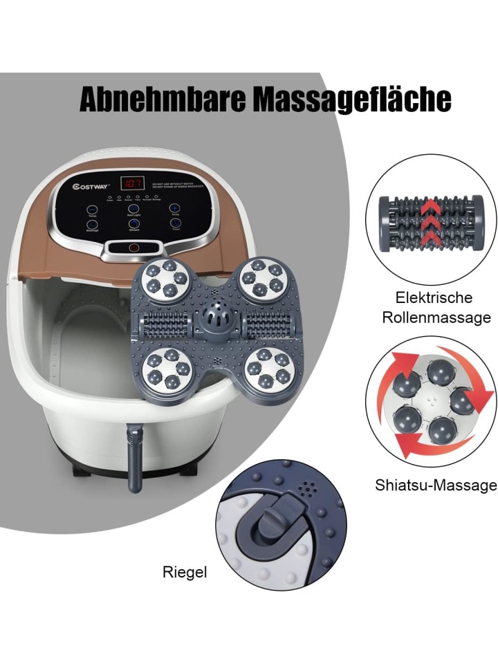 COSTWAY Fußbad Massagegerät in Braun günstig kaufen 46 cm