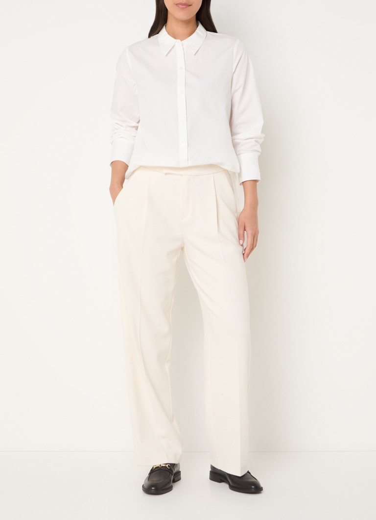 Rosner Mara high waist straight fit trousers with pleat detail