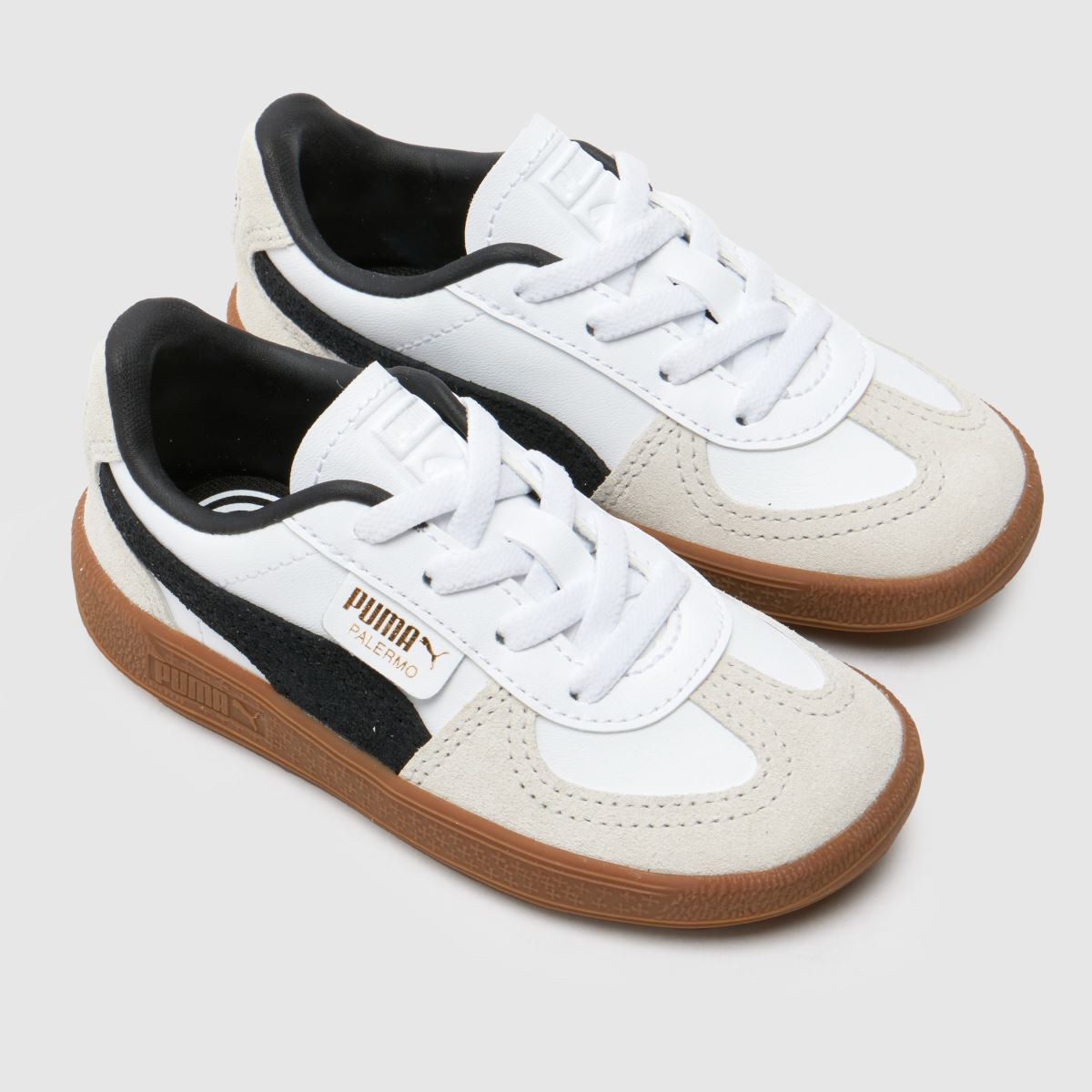 PUMA vita multifärgade Palermo småbarnssneakers
