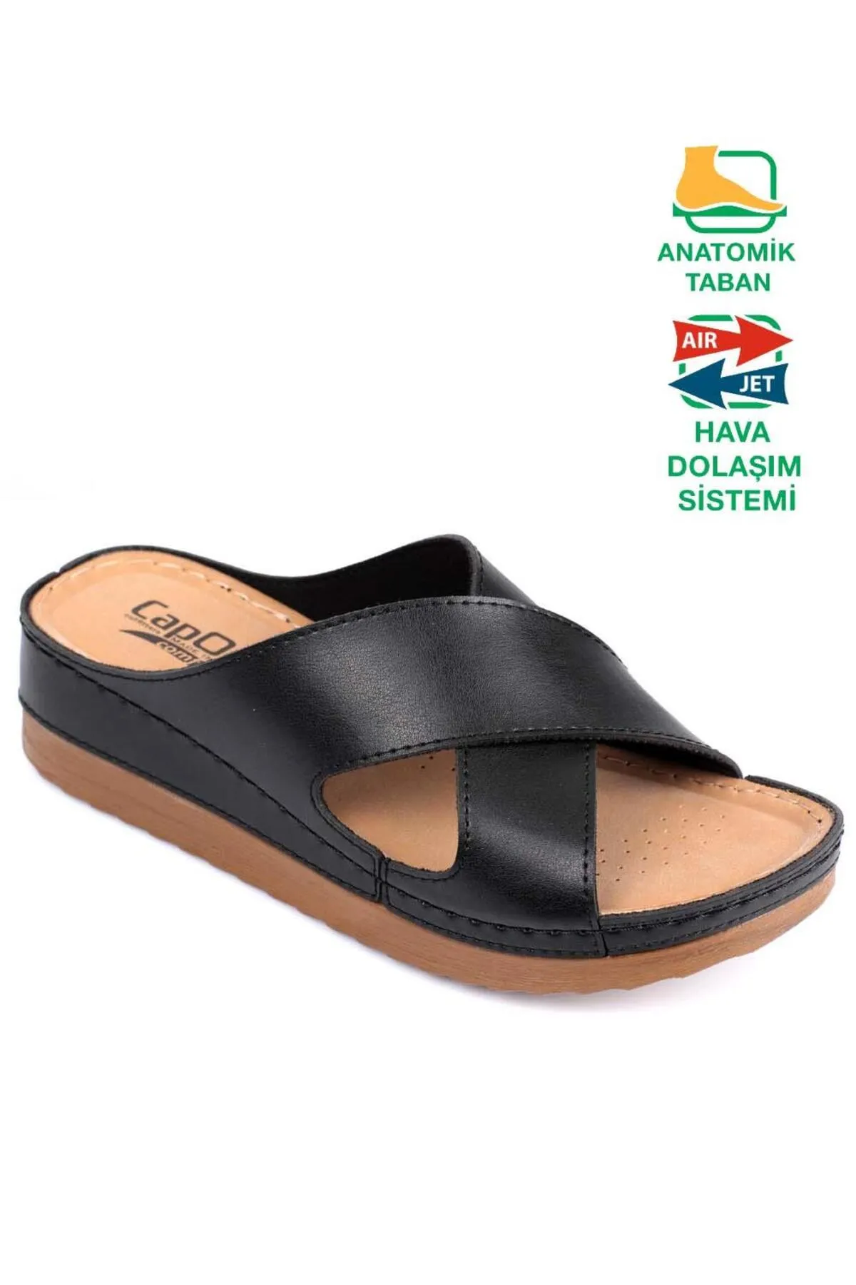 Capone Outfitters  Capone Z0632 Schwarze anatomische Komfort-Hausschuhe für Damen