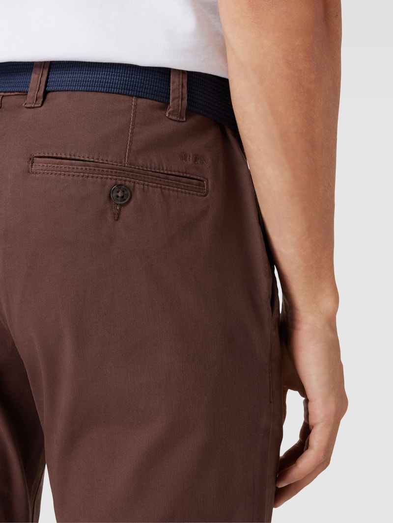 Stoffhose mit französischen Eingrifftaschen in dunkelrot