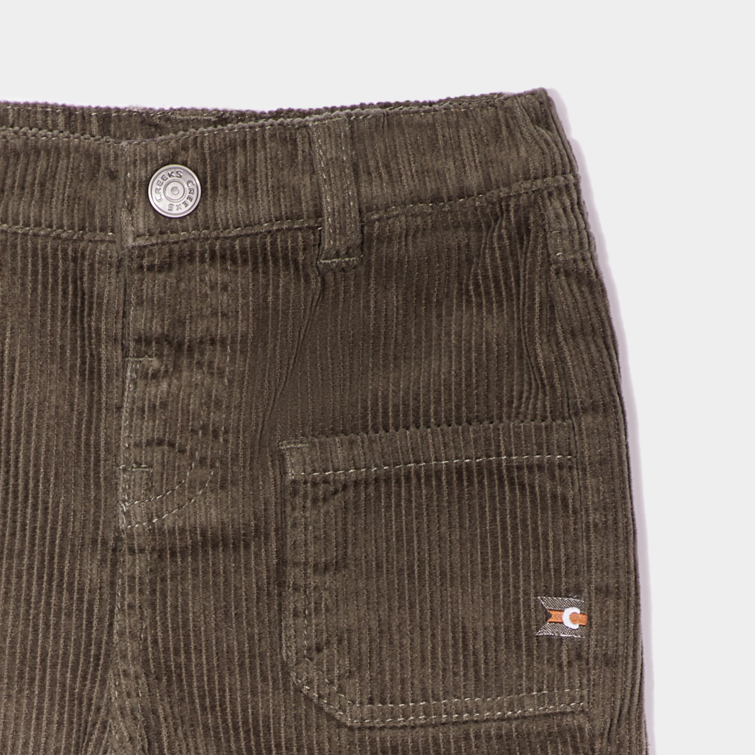 Pantalon droit velours côtelé vert kaki bébé garçon | La Halle