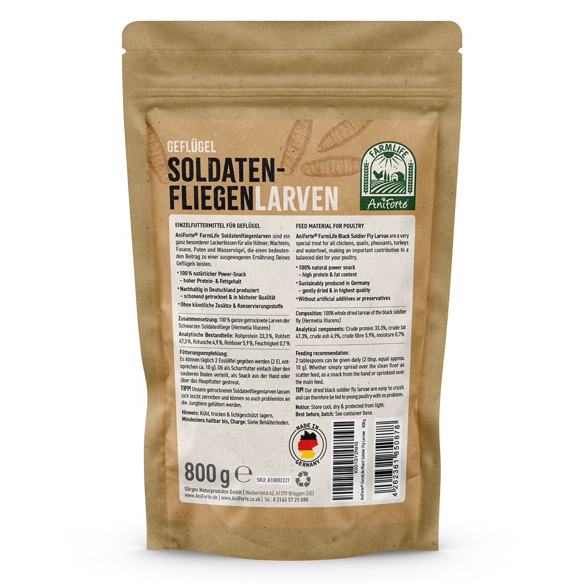 Aniforte Futter & Heu Aniforte FarmLife Soldatenfliegenlarven 800g
