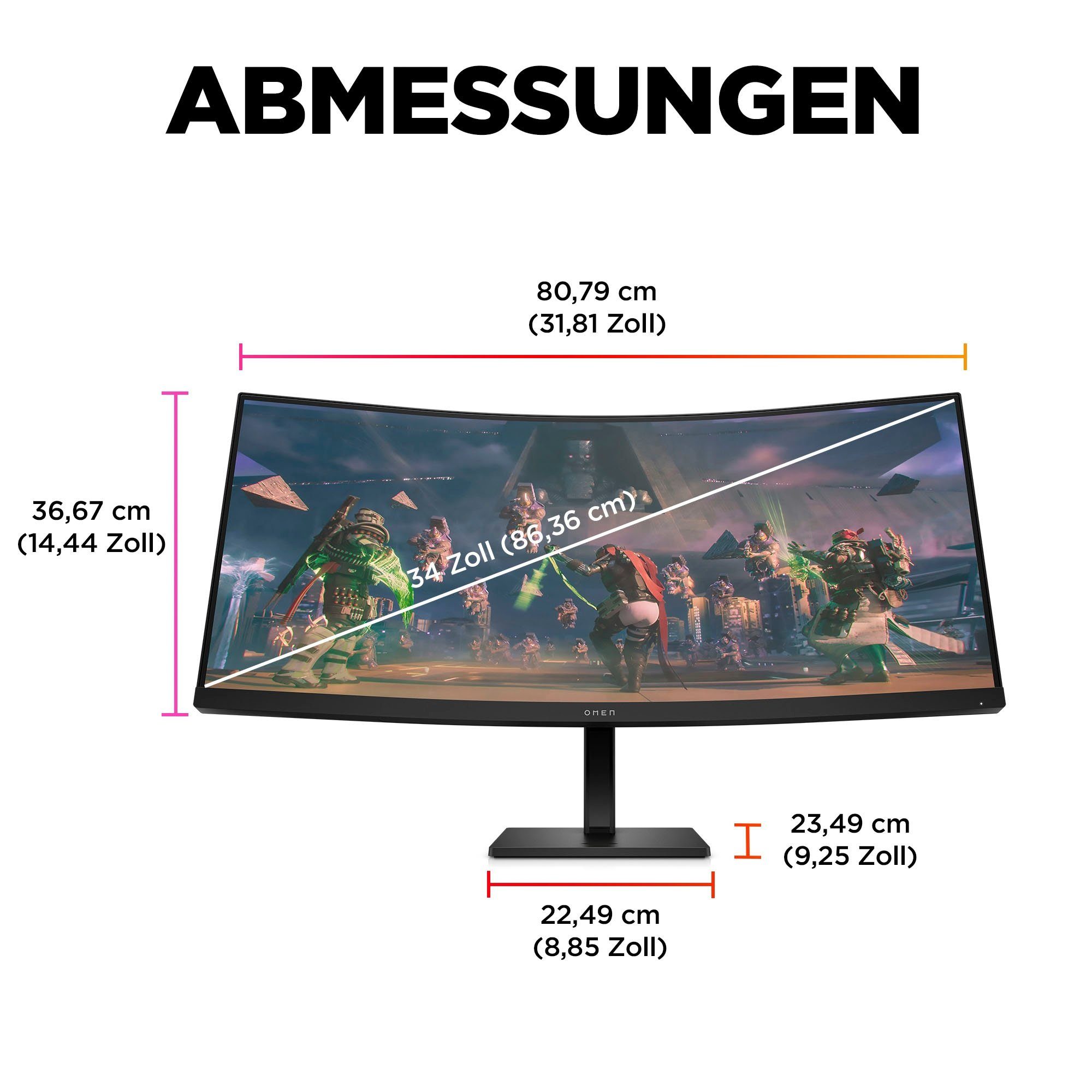 HP OMEN 34c (HSD-0159-A) Curved-Gaming-Monitor (86,4 cm/34 
