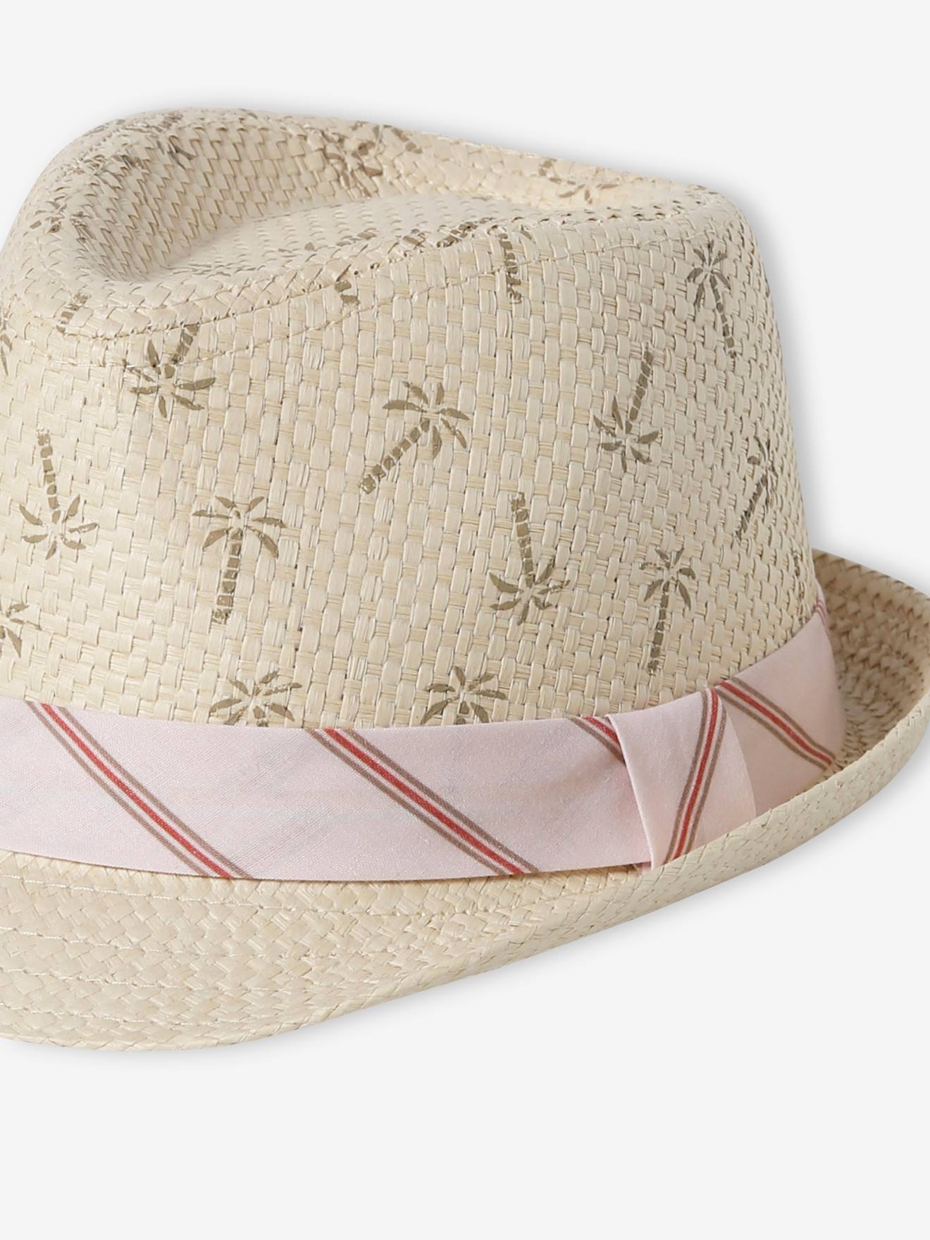 Vertbaudet Jungen Baby Strohhut mit Hutband - beige