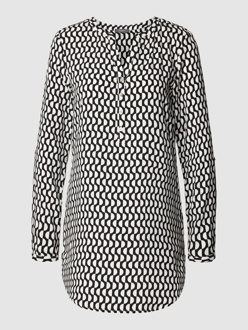 Bluse aus Viskose mit Allover-Print in black