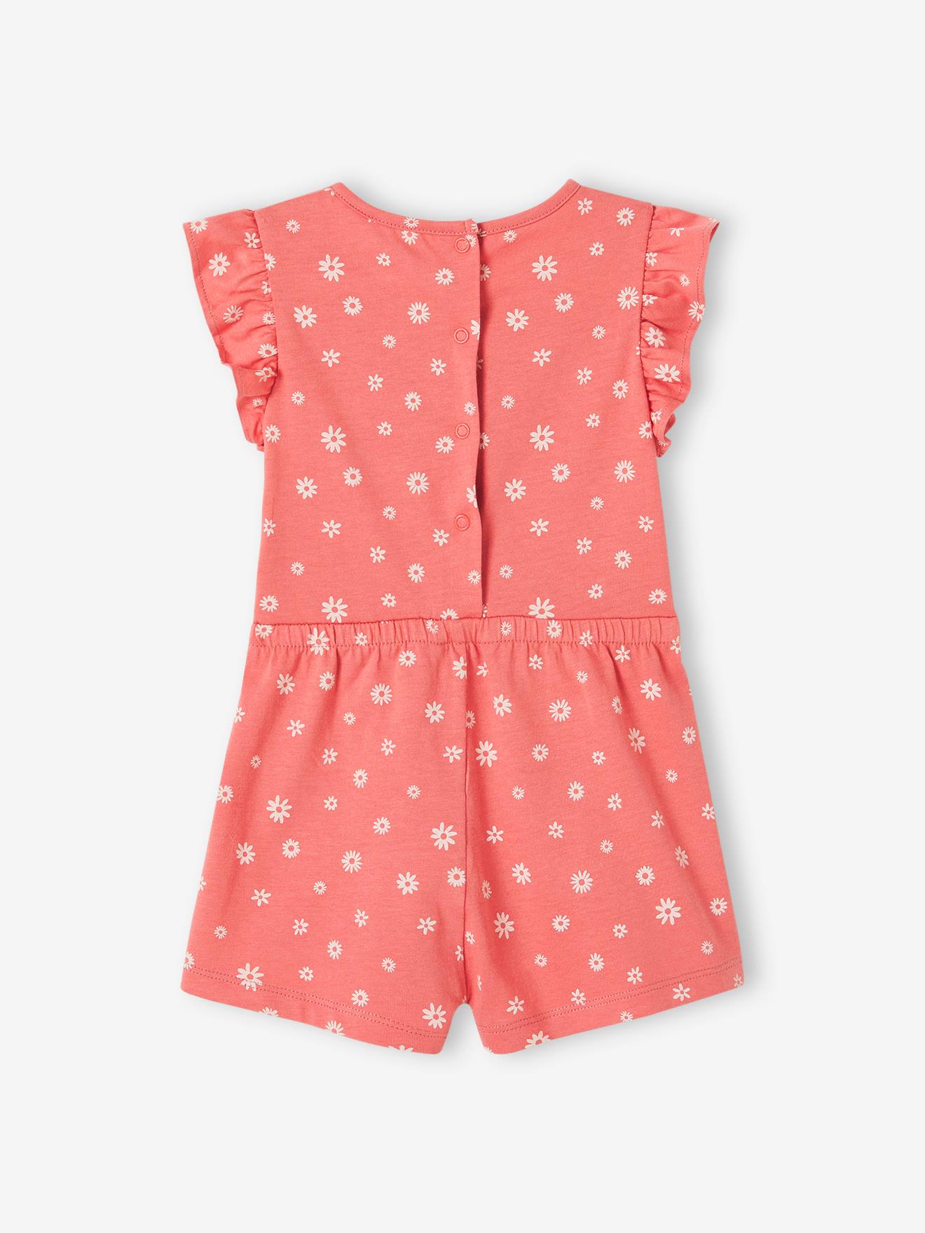Vertbaudet Kurzer Baby Overall BASICS Oeko-Tex - gelb gestreift