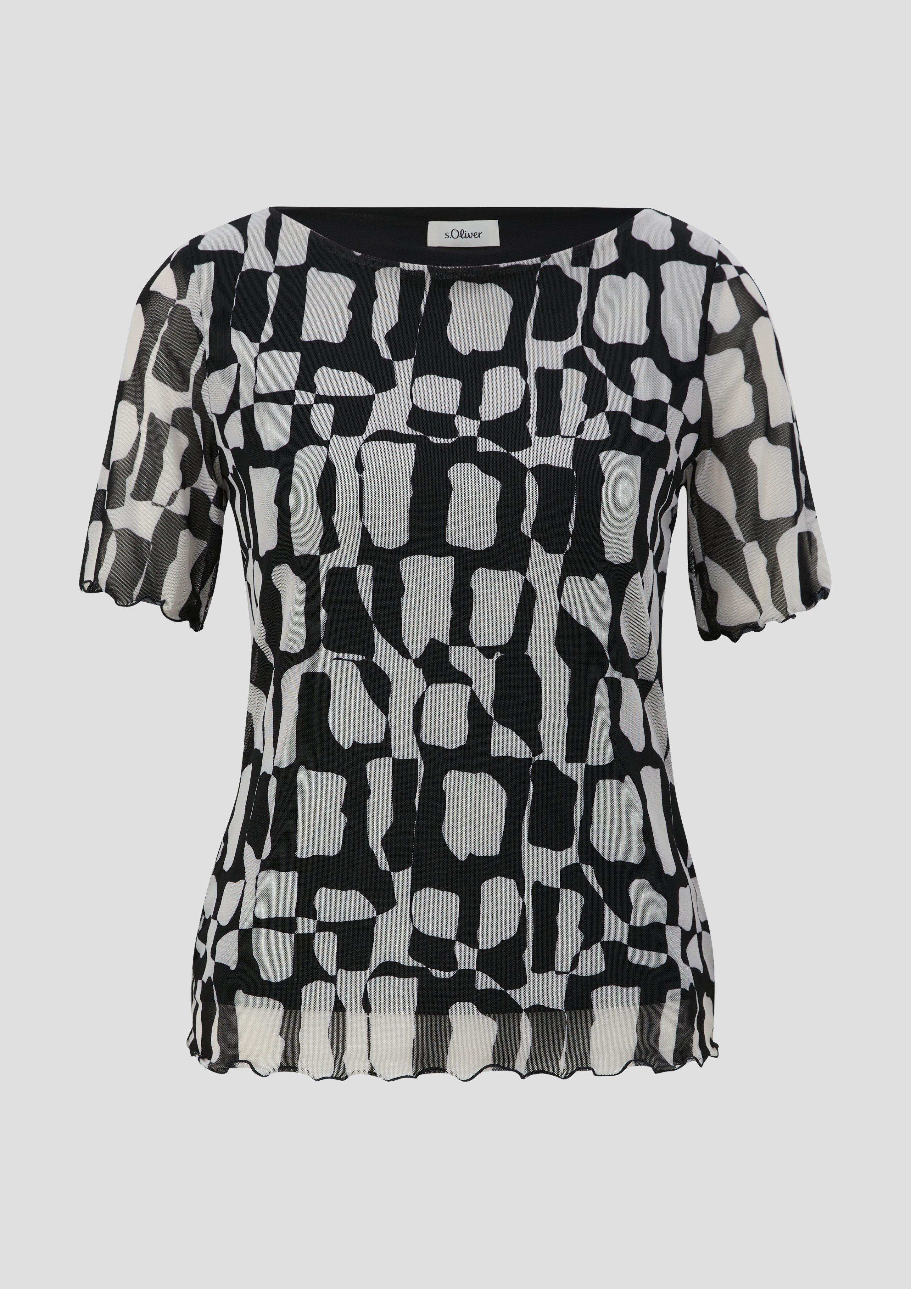 T-Shirt mit Mesh-Overlay  2142290-99A1