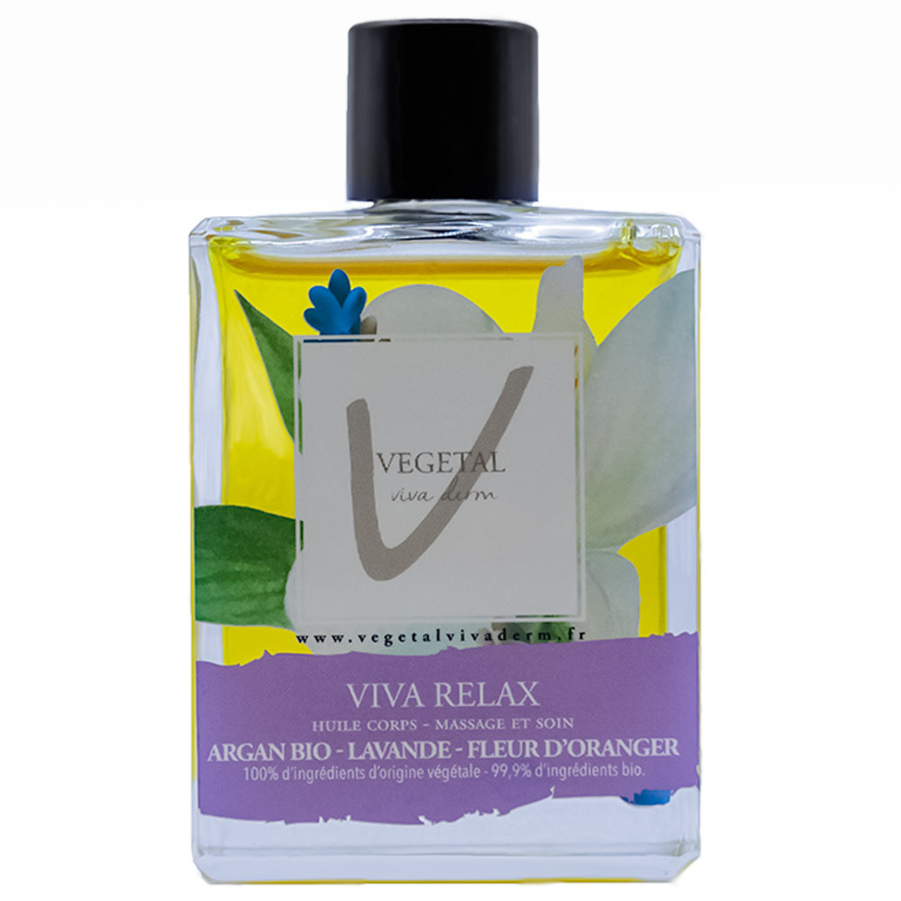 vegetal viva derm VIVA RELAX - lavande fleur d'oranger Huile corps soin et de massage ARGAN BIO