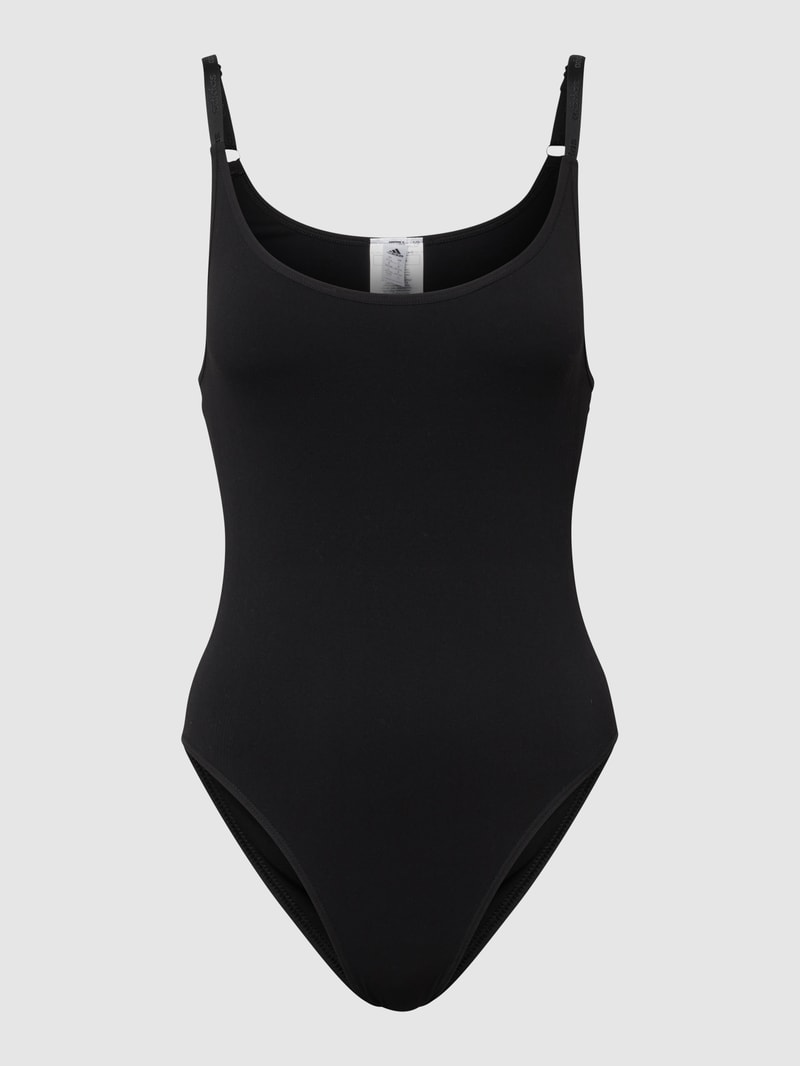 Body mit Label-Print in schwarz