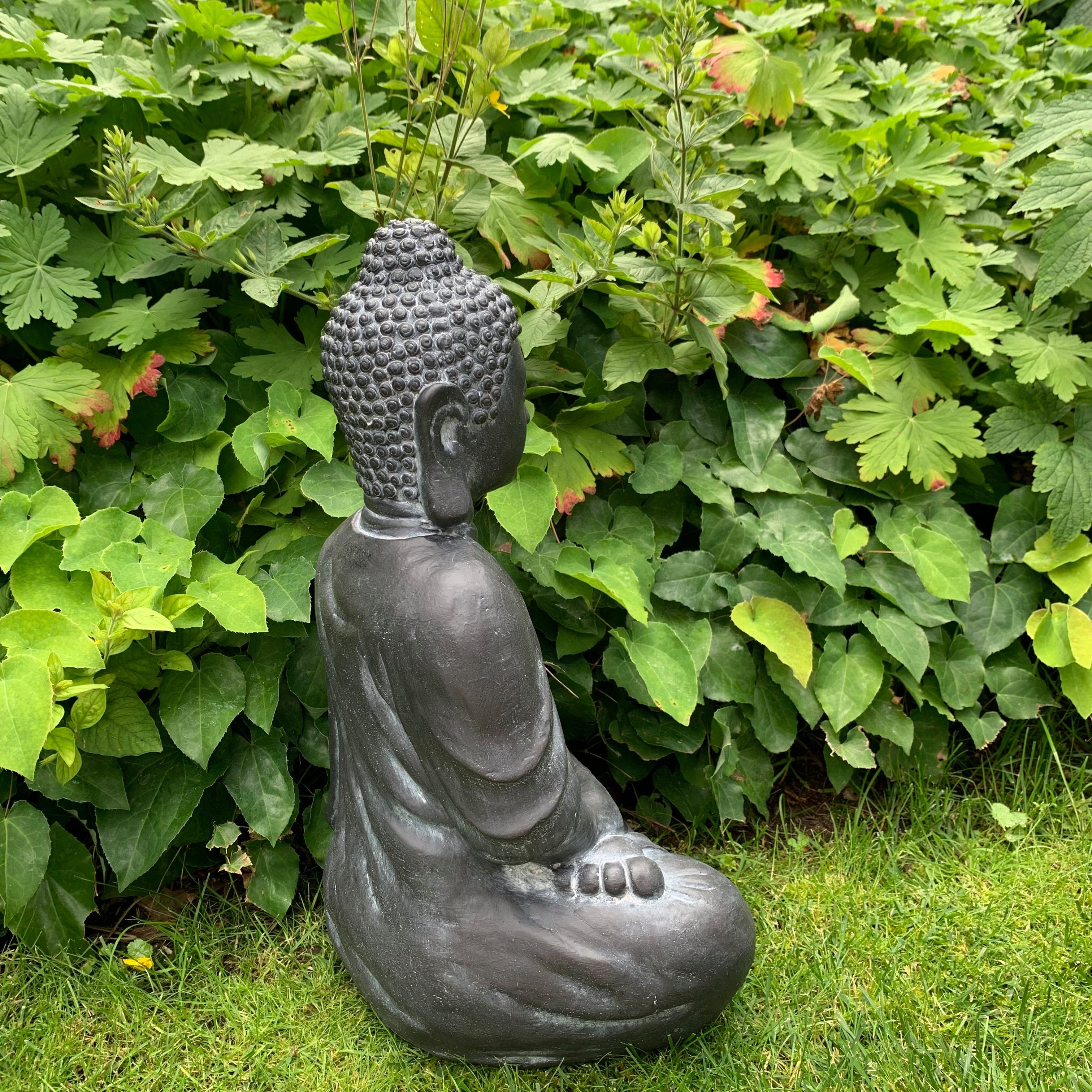 K&L Wall Art Buddhafigur Nepal Buddha Statue Kunststein Beton Feng Shui Deko (1, Gartenfigur), 45cm große Steinfigur Wellness Gartendeko