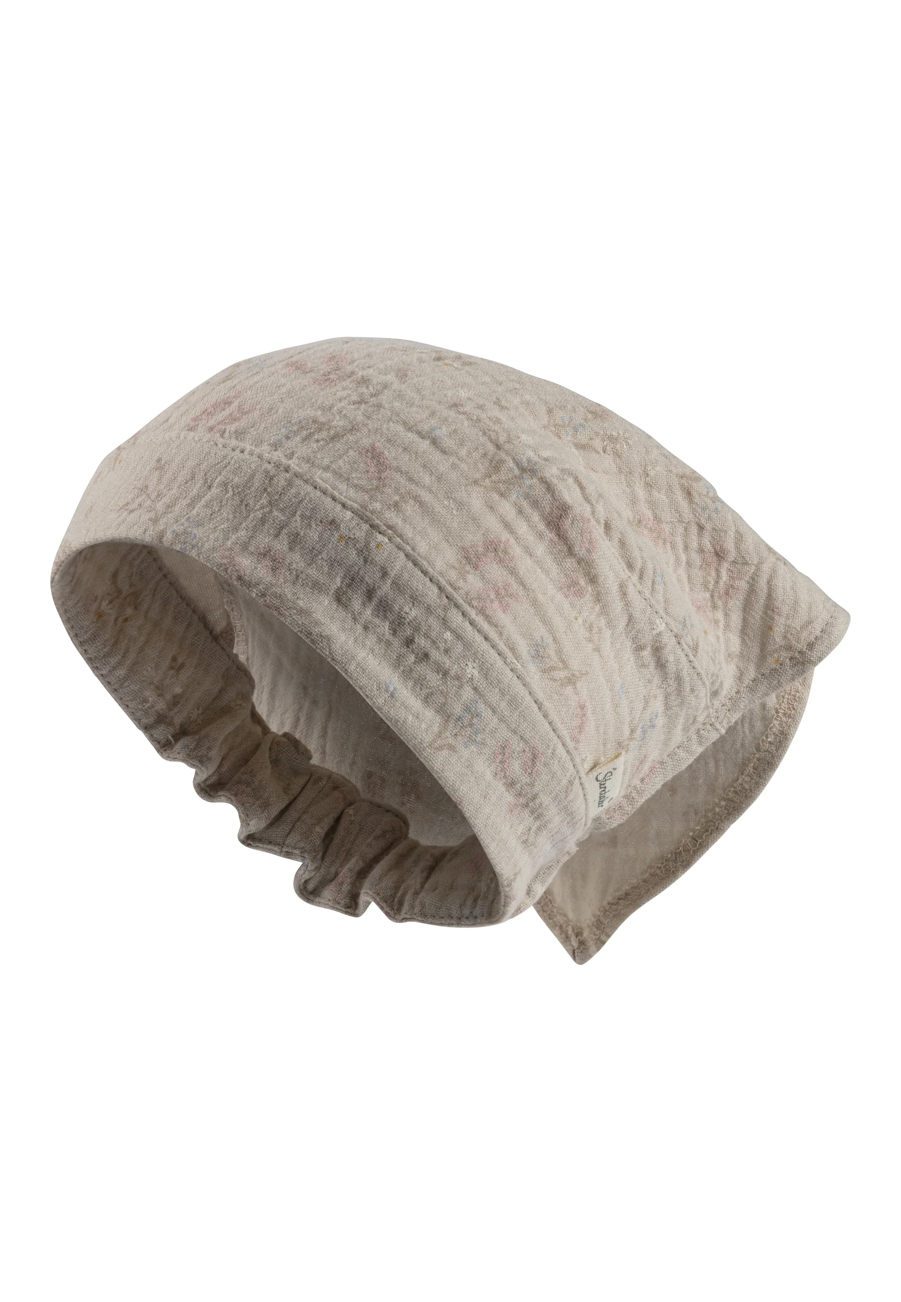 Kopftuch bedruckt mit floralem Muster in beige