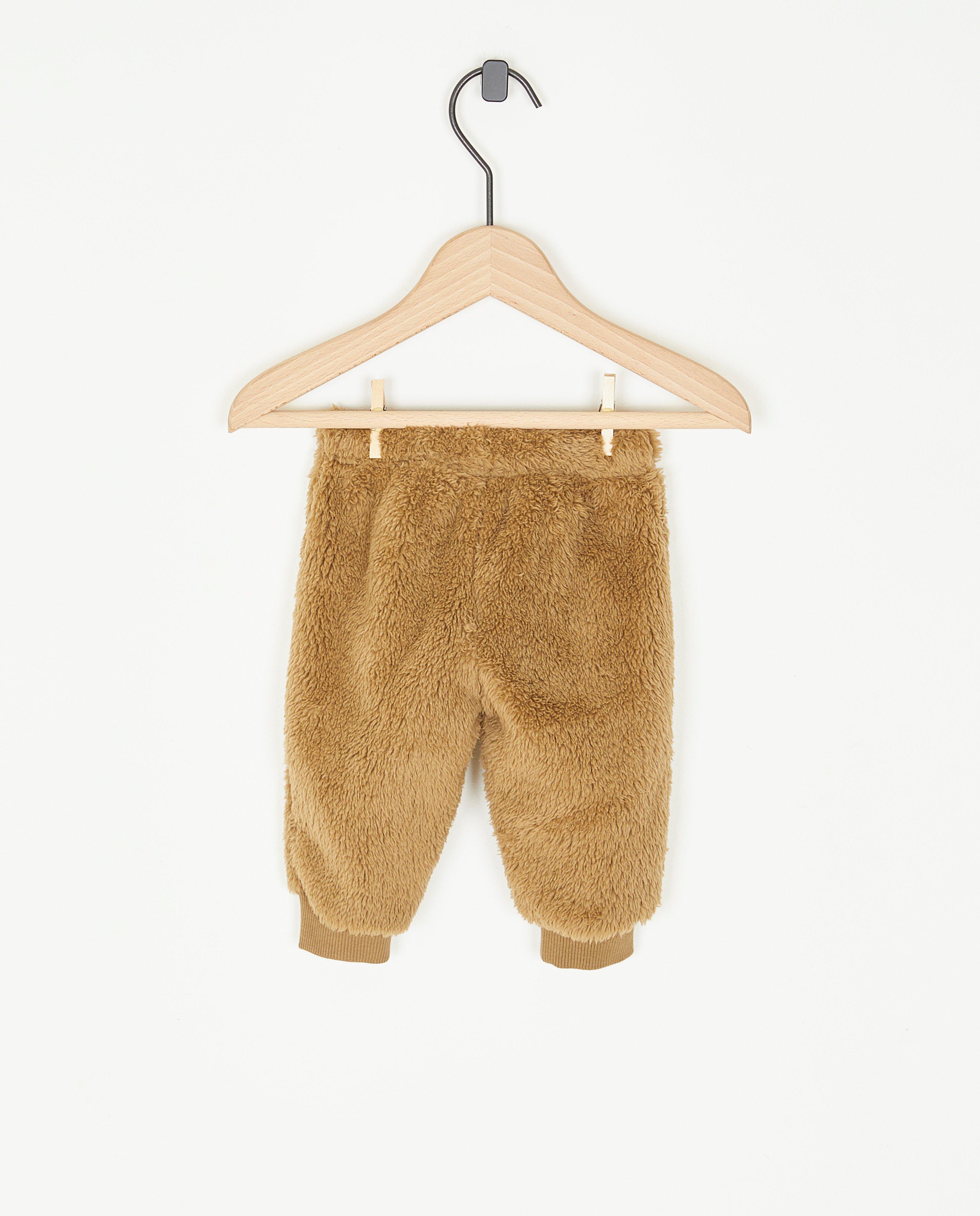 Újszülött 50-68 Barna khaki teddy nadrág