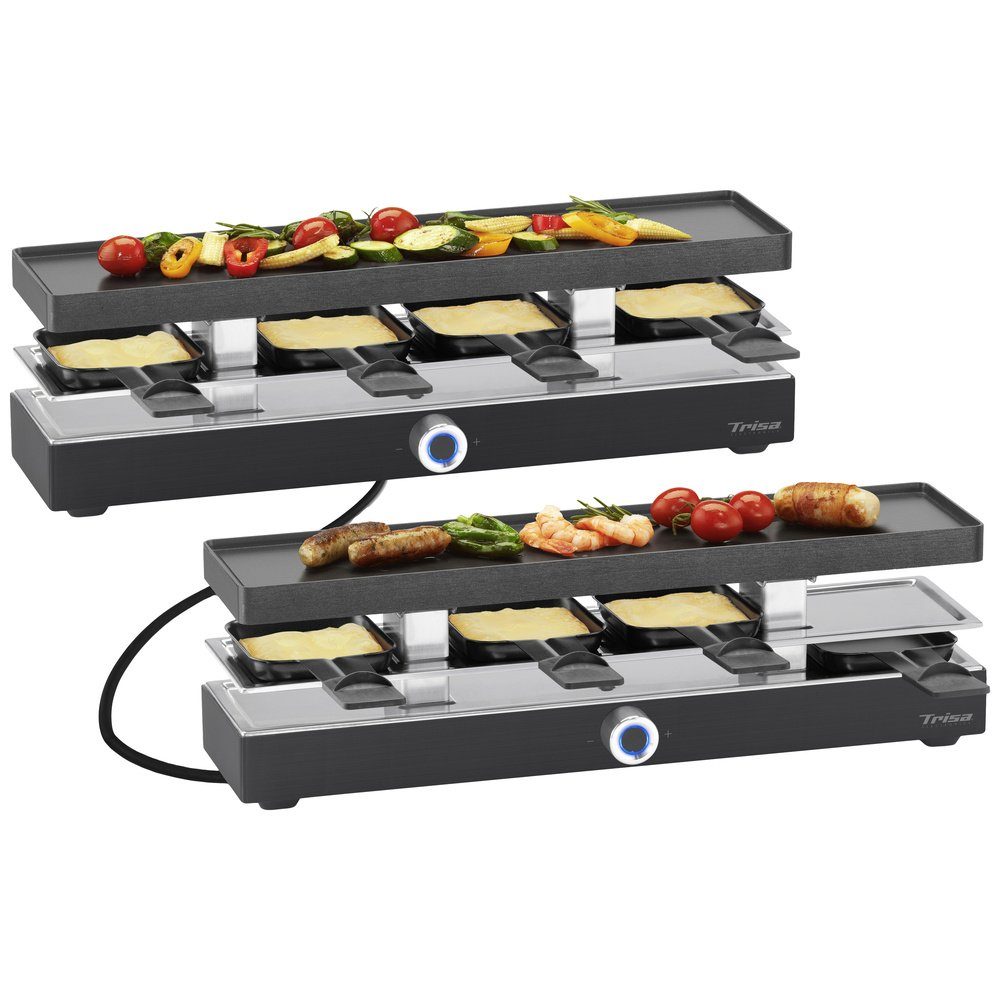 Trisa Raclette Trisa Style Connect Raclette 8 Pfännchen, Antihaftbeschichtung Schwarz